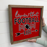 Custom Living That Football Mom Life Small Canvas Sign