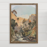 Canyon River Scene - Landscape Canvas Art - Wood Framed Art