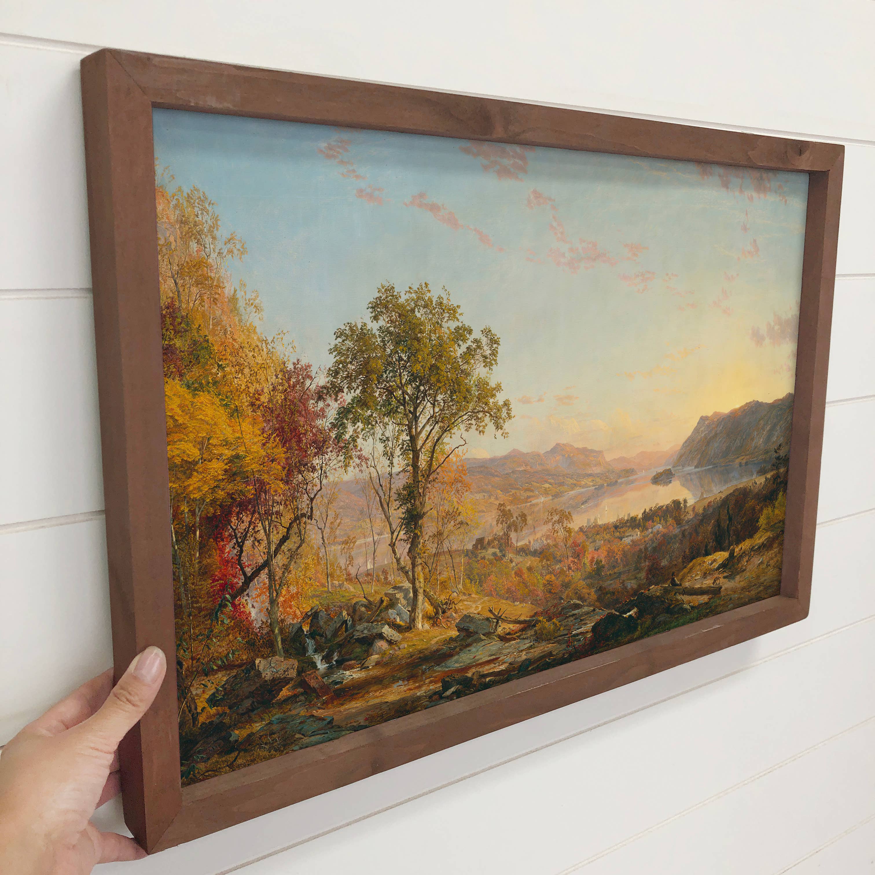 Indian Summer Landscape - Lake Landscape Canvas Art - Framed