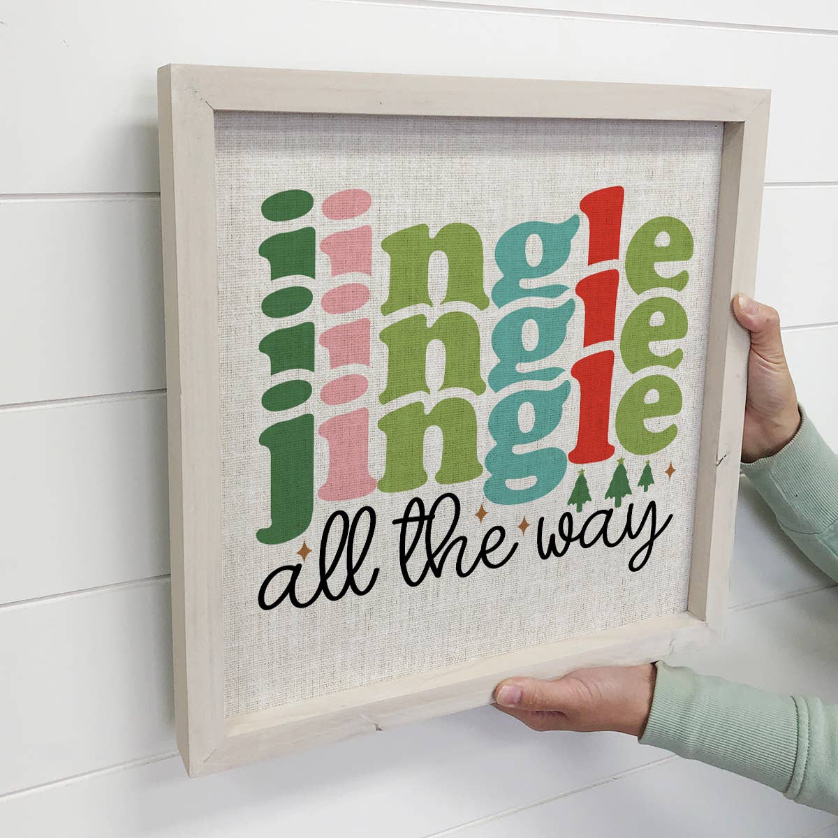 Jingle All The Way - Holiday Word Sign - Farmhouse Word Art