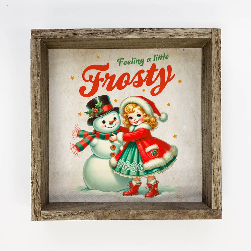 Vintage 1950's Feeling a Little Frosty - Snowman Canvas Art