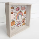 Retro Boo Halloween - Framed Halloween Wall Art - Canvas Art