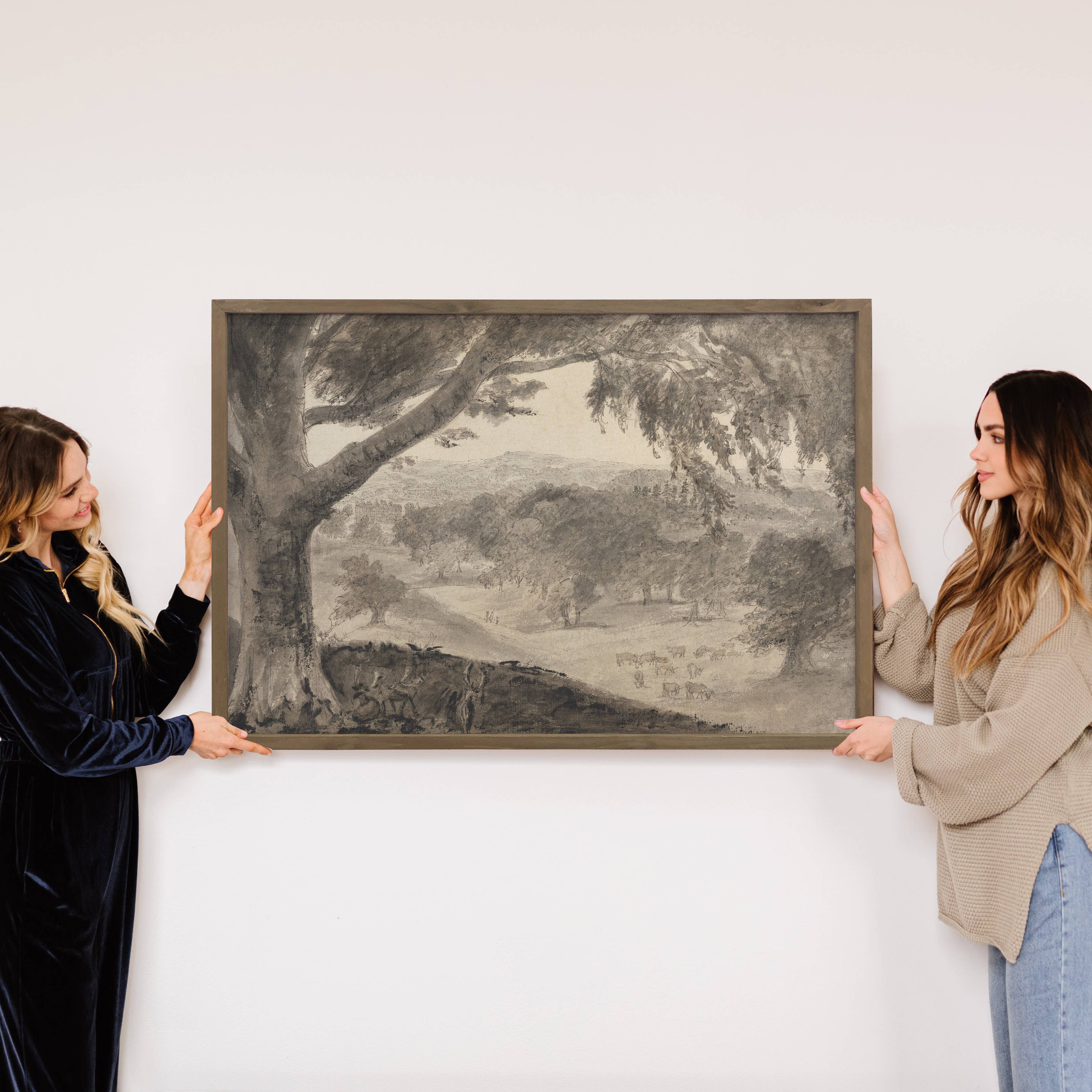 Overhanging Tree - Landscape Canvas Art - Wood Framed Art