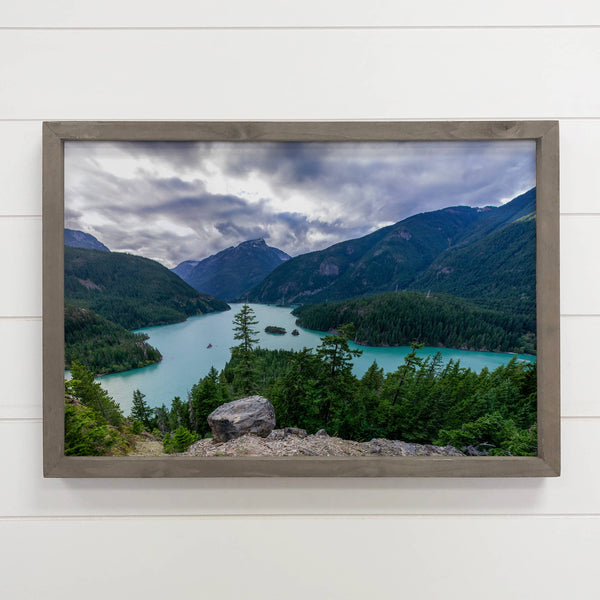 Diablo Lake Washington - Framed Nature Photograph - Cabin