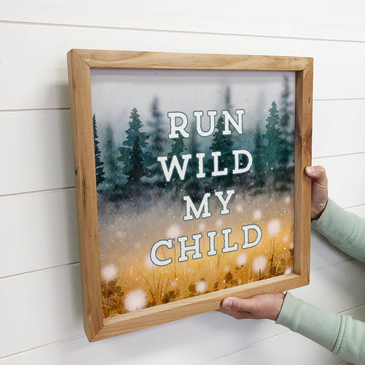 Run Wild My Child - Cute Nursery Sign - Baby Sign with Frame