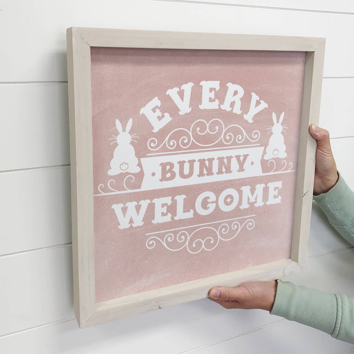 Every Bunny Welcome - Easter Canvas Word Art - Wood Framed