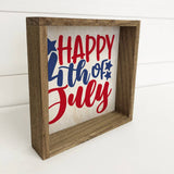 Happy 4th of July - Patriotic Word Sign - American Wall Art