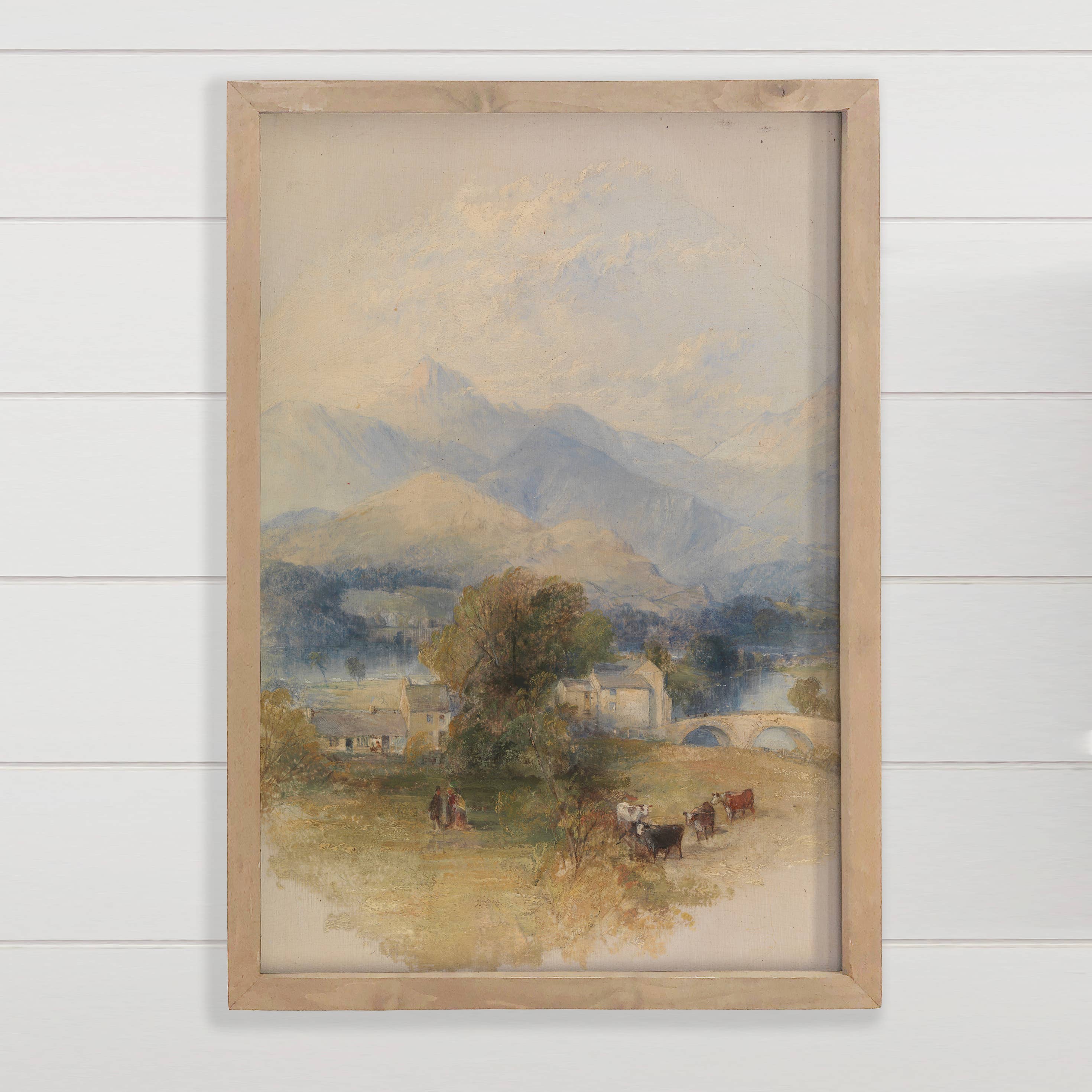 Mountain Farm - Farmhouse Wall Art - Framed Nature Decor