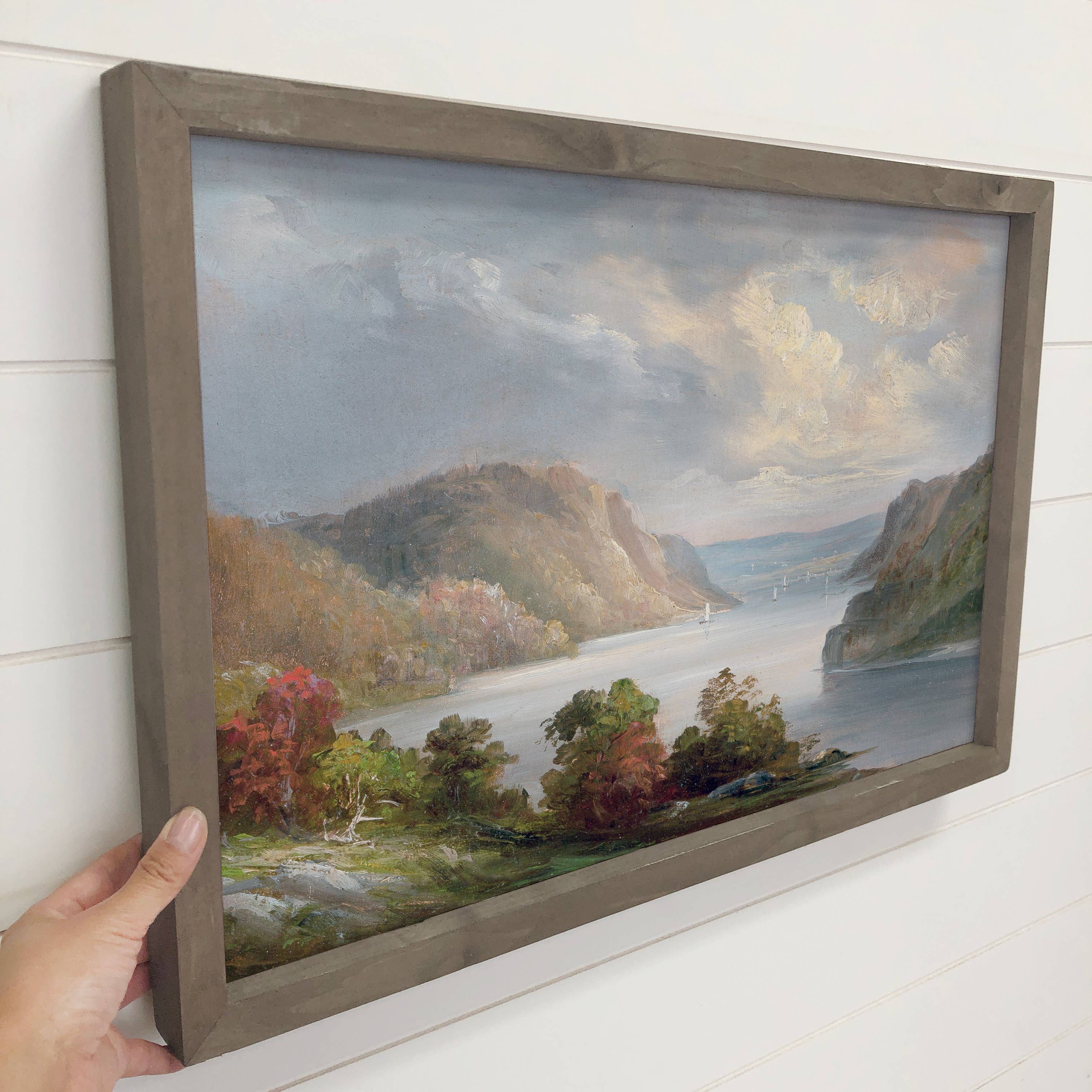 Hudson River in the Fall - Framed Nature Wall Art -Cabin Art