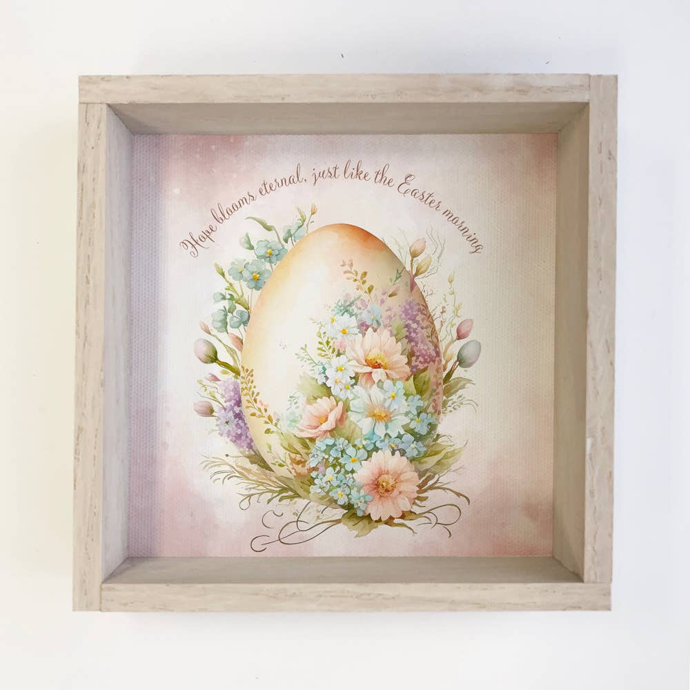 Easter Egg Hope Blooms Eternal - Easter Egg Canvas Art