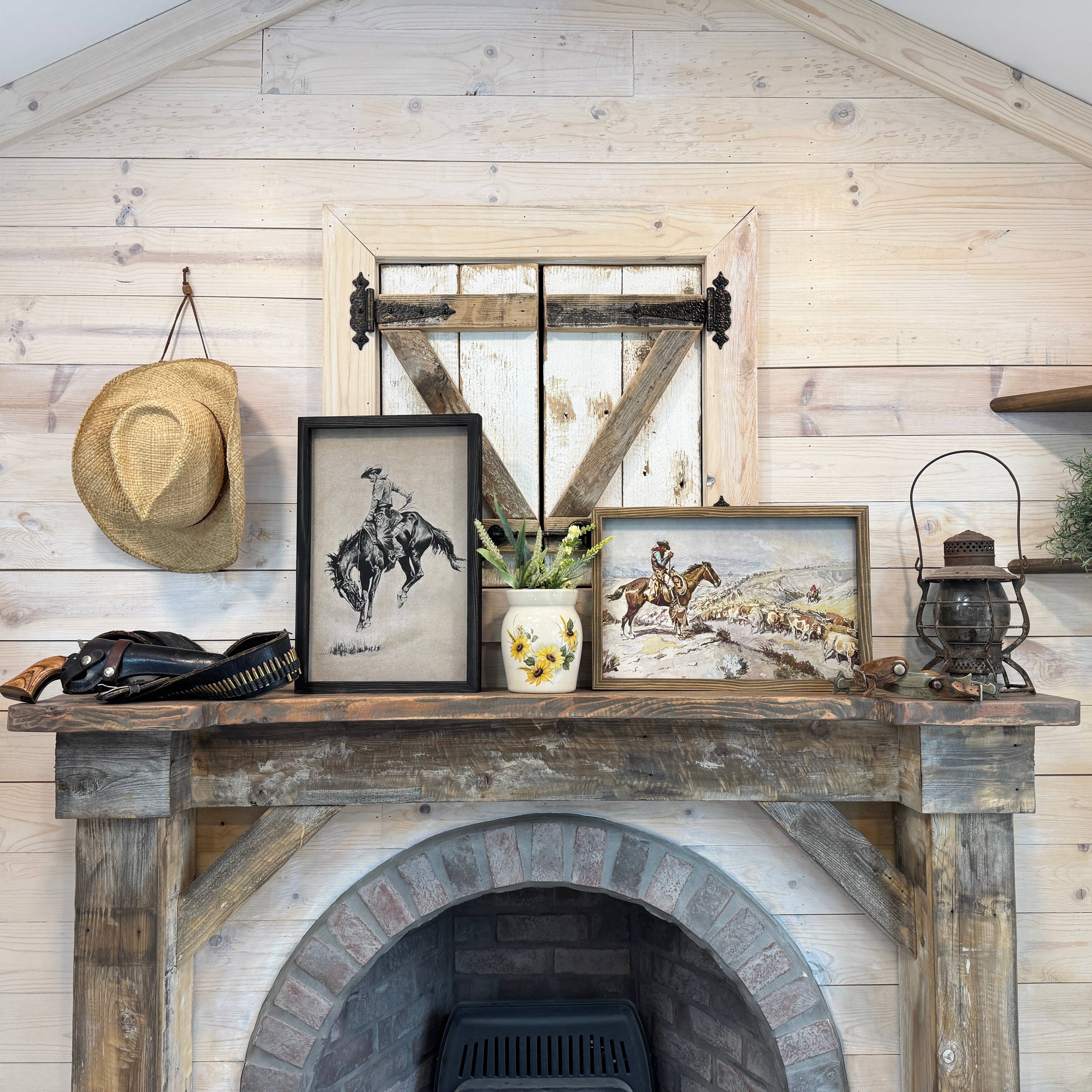 Ride 'Em Cowboy - Cowboy Canvas Art - Wood Framed Wall Art