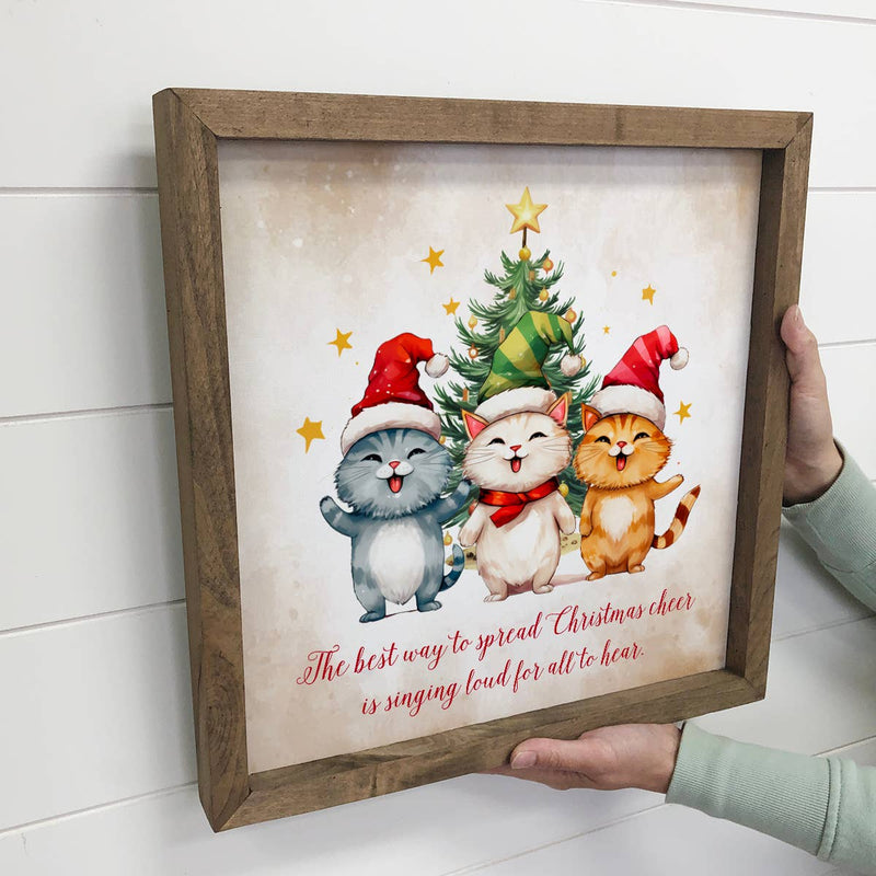 Christmas Cheer Cats - Cute Holiday Animal Canvas Art -
