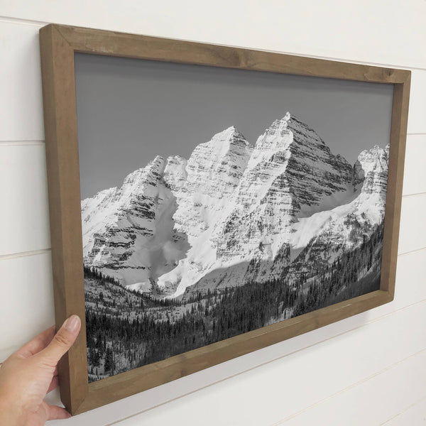 Maroon Bells Rocky Mountain - Wood Framed Nature photograph