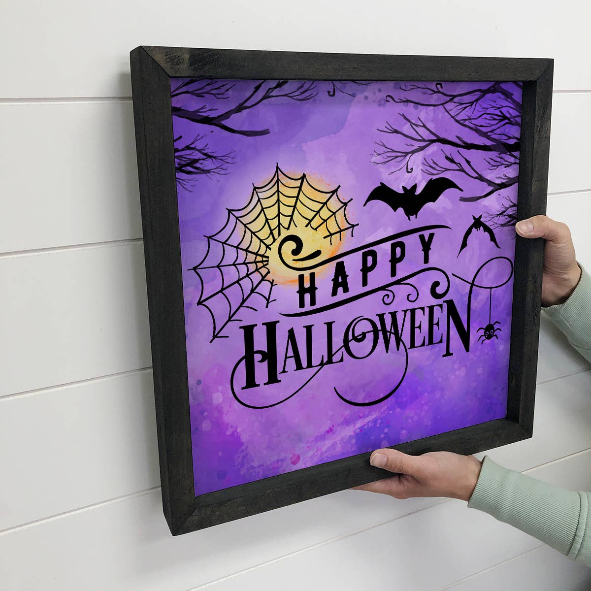 Happy Halloween Purple Sky - Cute Halloween Sign - Halloween