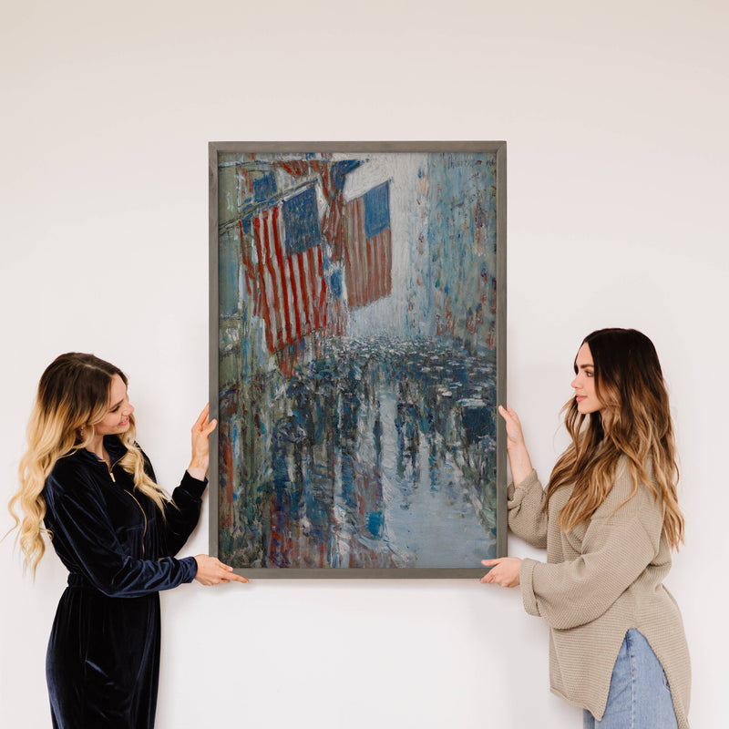 Fifth Avenue American Flags - Patriotic Canvas Art - Framed