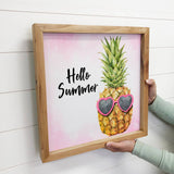 Hello Summer Pineapple- Fun Fruity Summer Sign