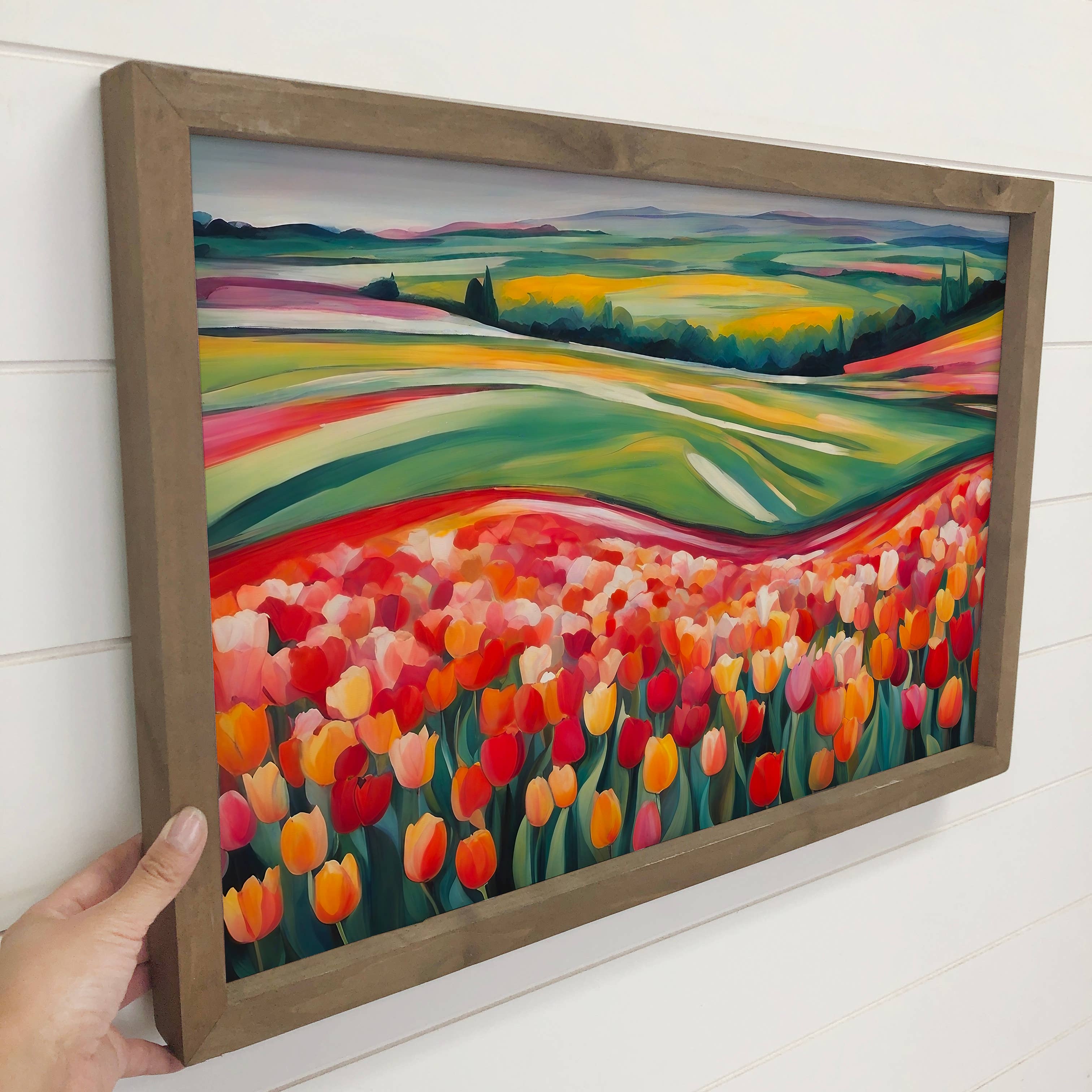 Tulip Festival - Tulip Canvas Art - Wood Framed Floral Art