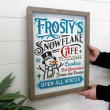 Frosty's Snowflake Cafe - Framed Holiday Word Sign - Kitchen