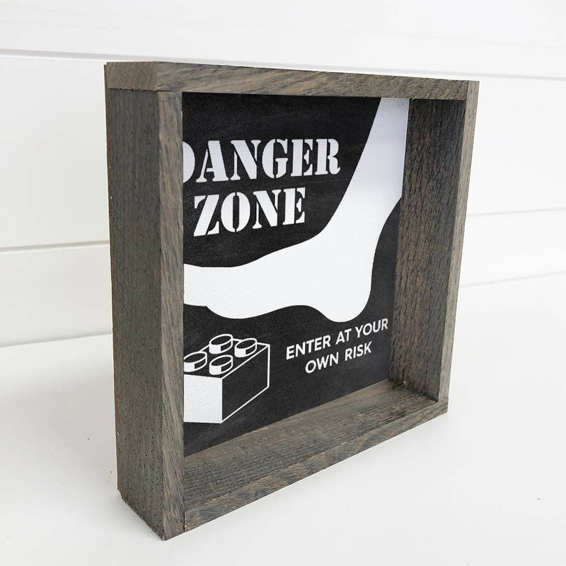 Toy Room Decor- Lego Danger- Small Canvas Sign- Kids Room