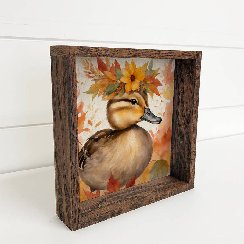 Fall Farm Animals Baby Duck- Cute Baby Animal Canvas Art