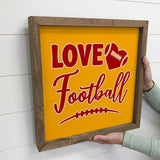 Customizable Love Football Small Canvas Sign