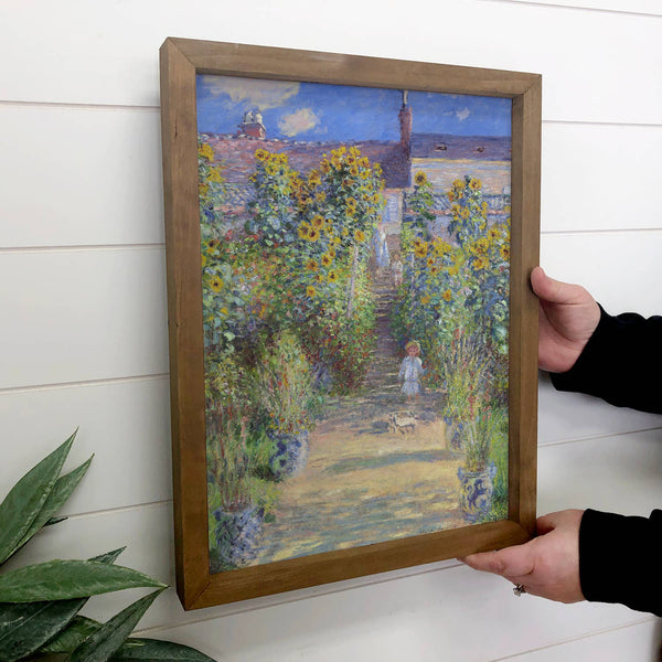 Monet's Artists Garden - Garden Landscape Canvas Art - Frame