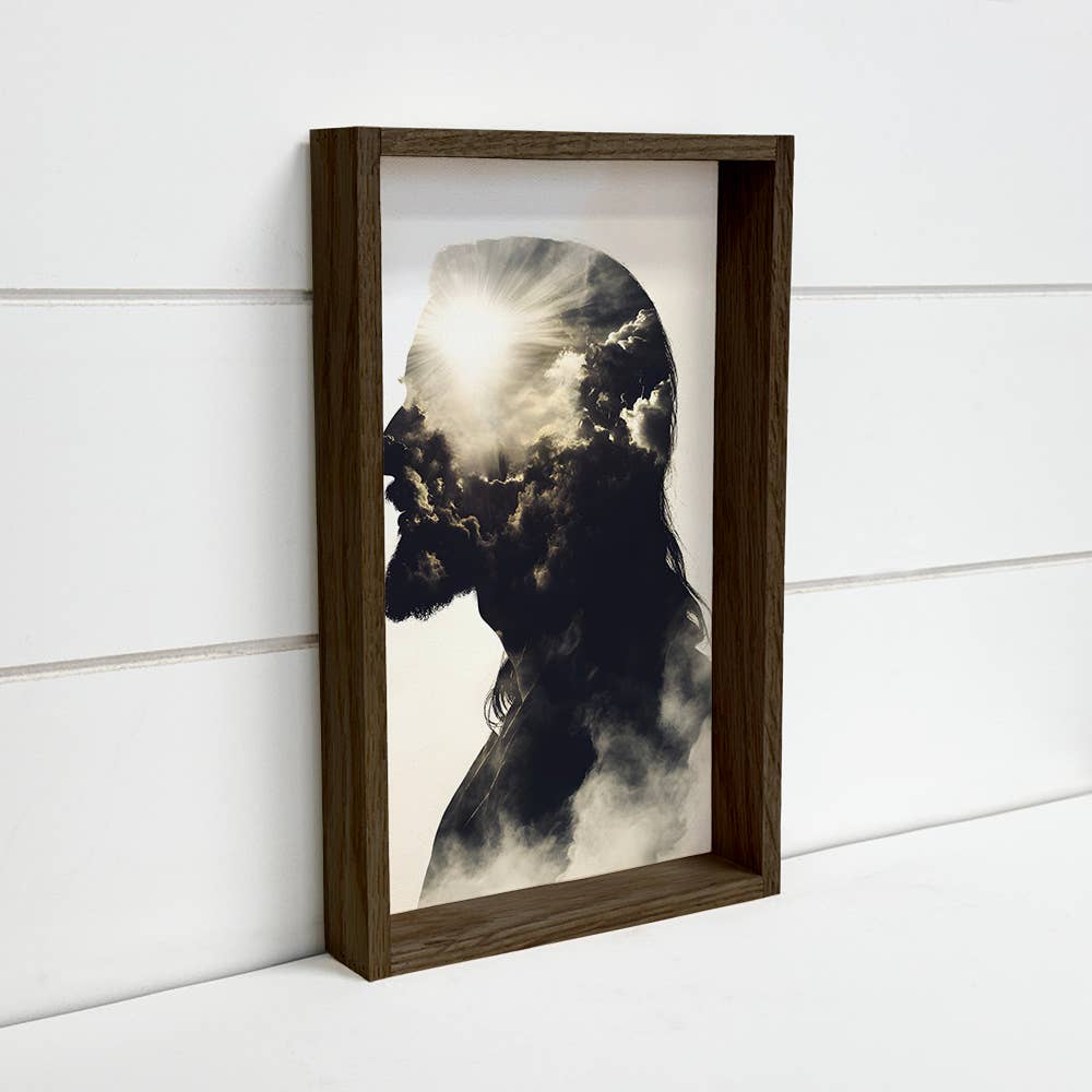 Jesus Double Exposure - Jesus Canvas Art - Wood Framed Art