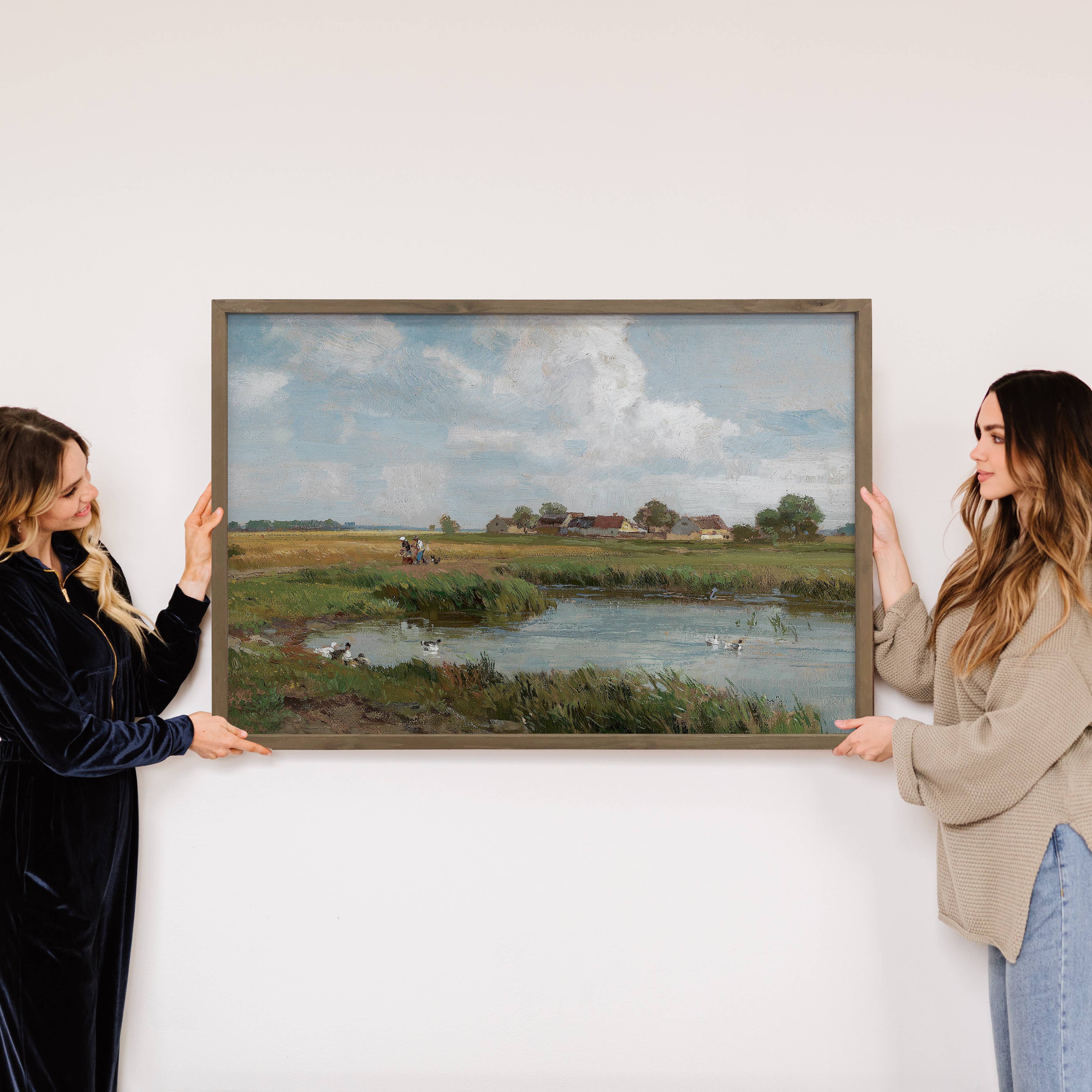 Vintage Midwest - Open Field Landscape Canvas Art - Framed