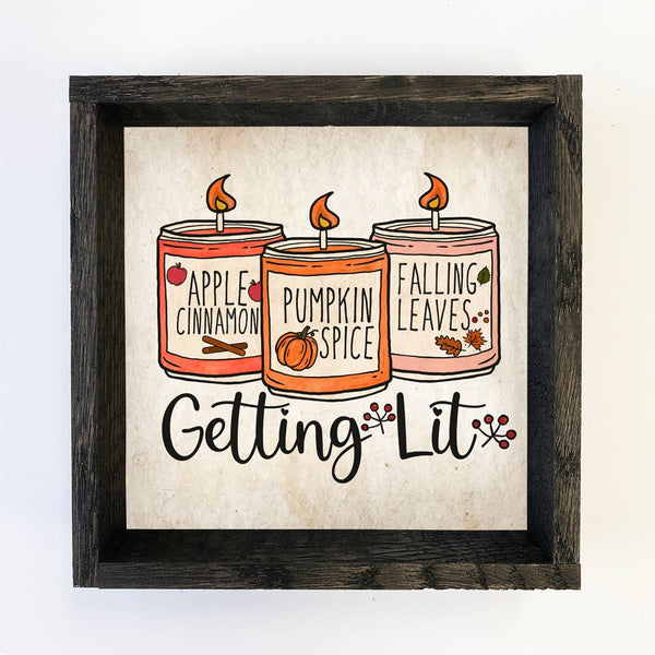 Getting Lit Fall Candles - Cute Fall Season Canvas Art