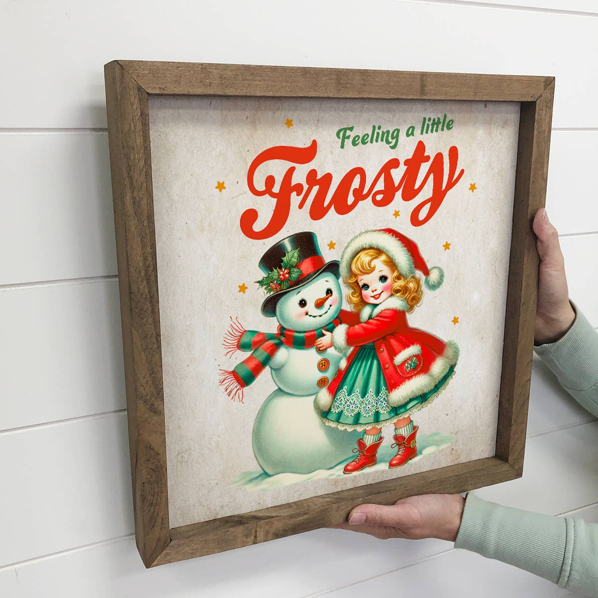 Vintage 1950's Feeling a Little Frosty - Snowman Canvas Art