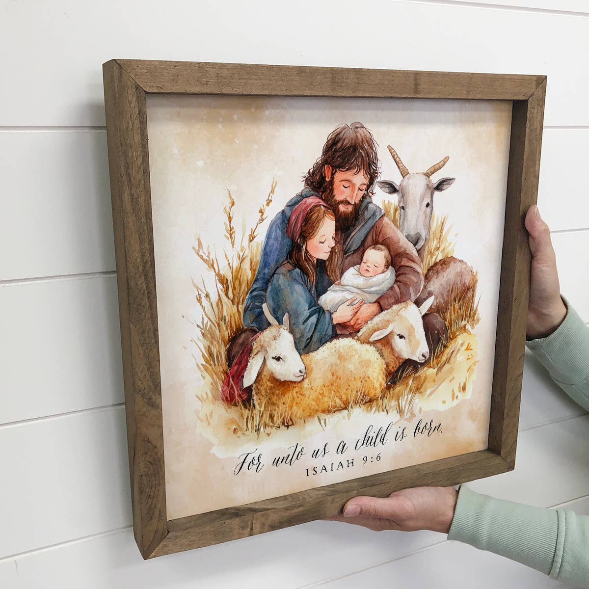 Nativity Joseph Mary Jesus Sheep - Simple Nativity Canvas