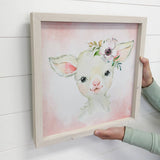 Baby Girl Sheep Watercolor Small Framed Decor