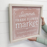 Fresh Pink Flower Market - Cute Summer Sign - Cute Word Sign