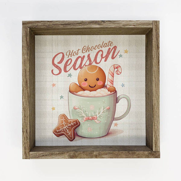 Vintage Hot Chocolate Season - Christmas Canvas Wall Art
