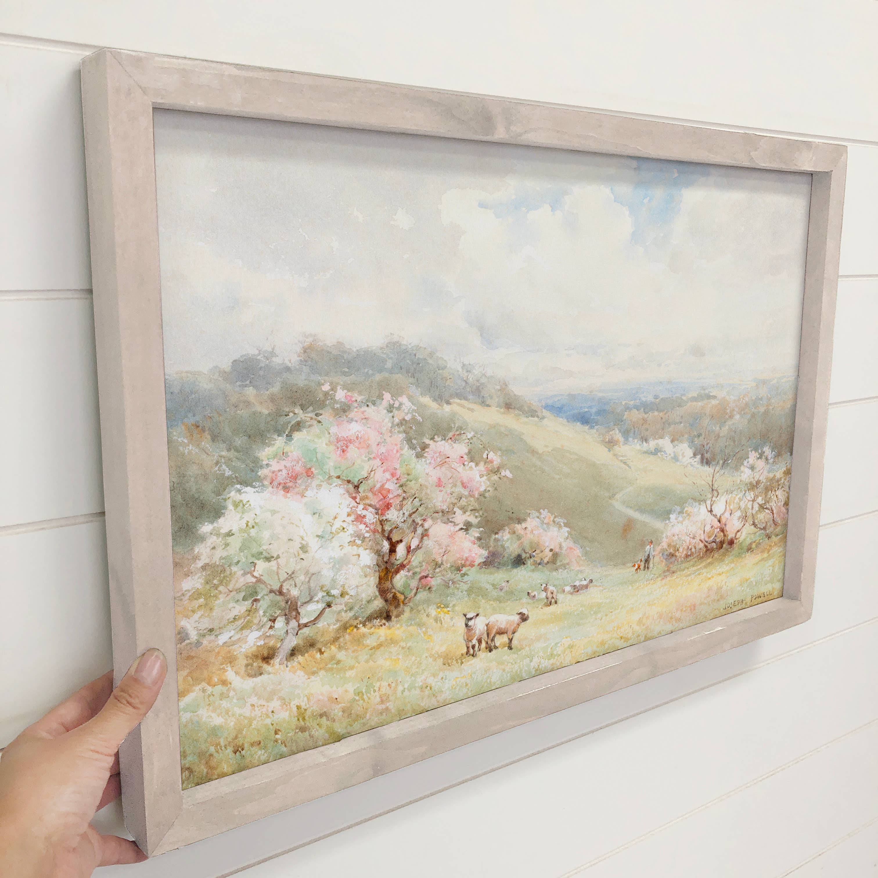 Lambs on Spring Mountain - Farmhouse Wall Decor - Spring Art