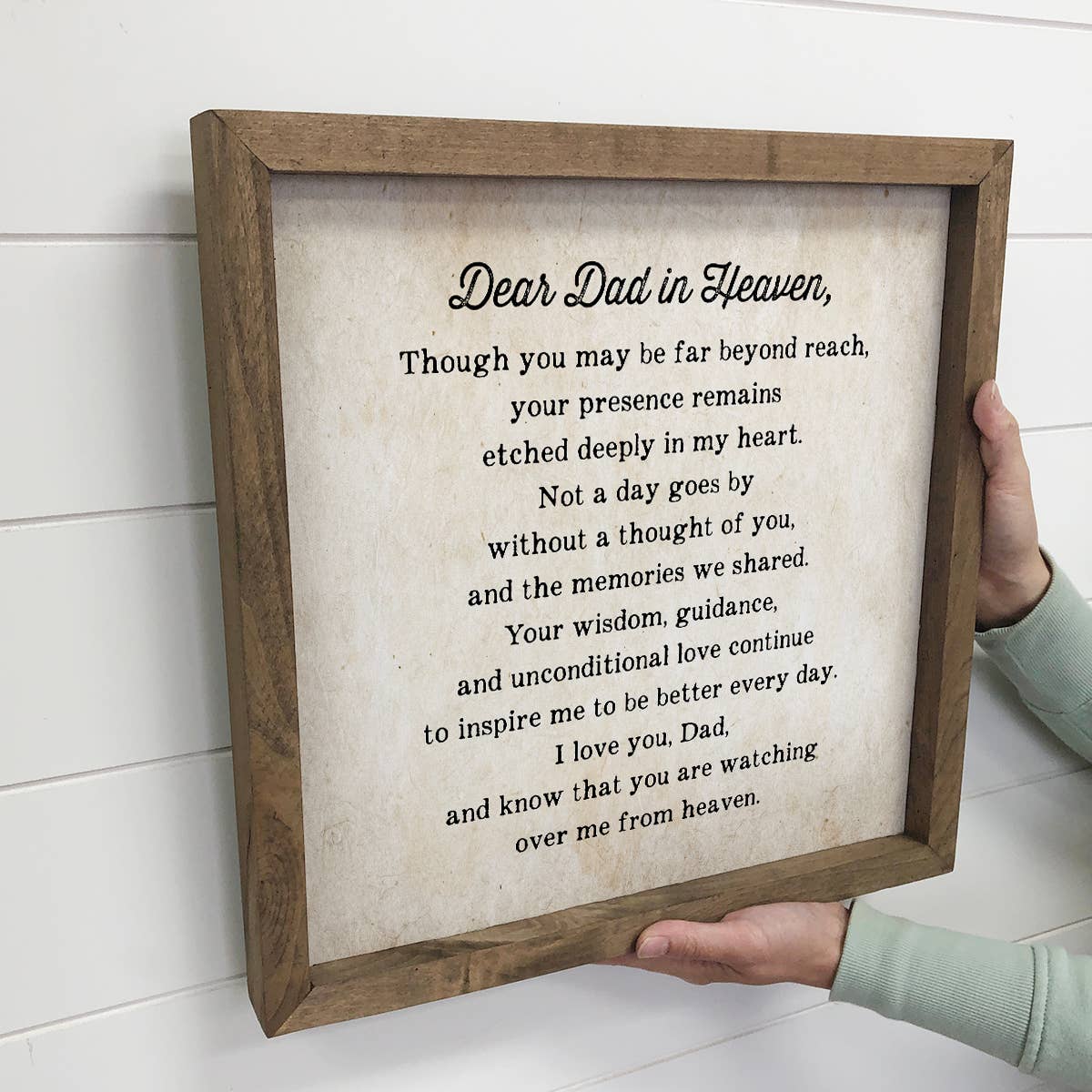 Dear Dad in Heaven - Father's Day Wood Sign - Gift Message