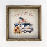 Land of the Free RV - Cute American Camper - Summer Art