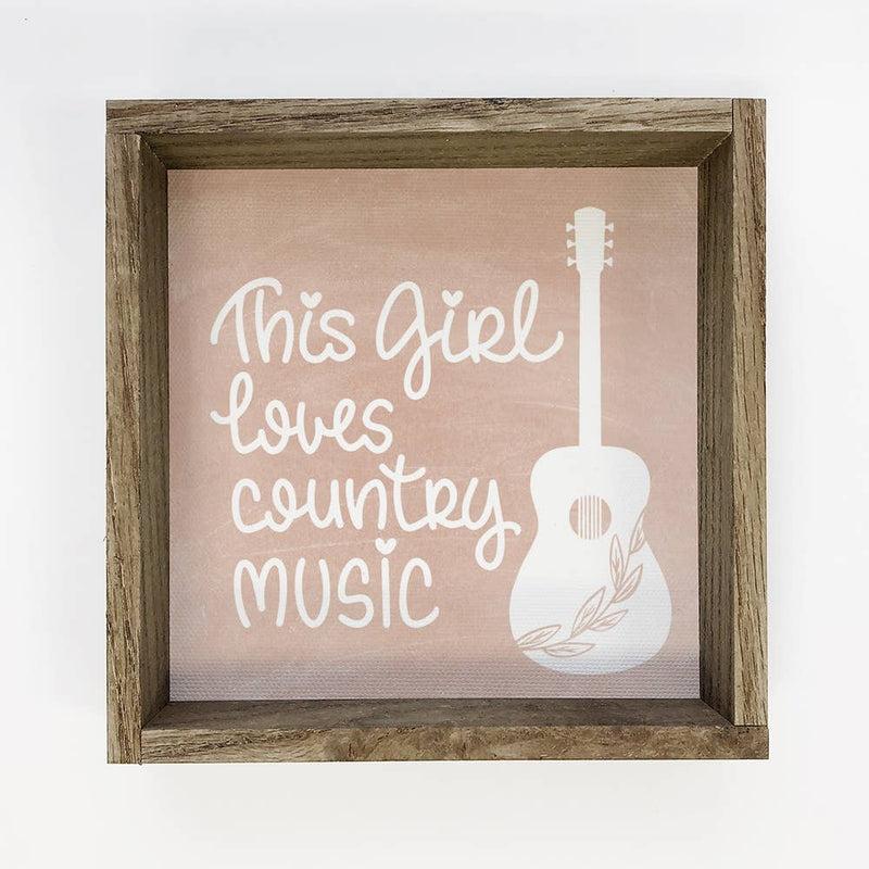 Country Music Sign - This Girl Loves Country Music- Small