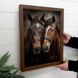 Horse Duo - Animal Photograph - Wood Framed Wall Decor