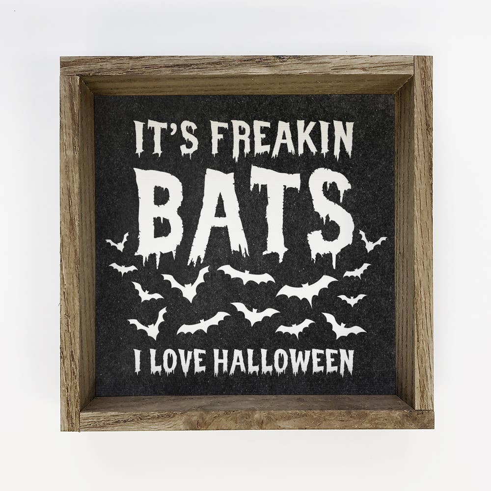 It's Freakin Bats' - Funny Halloween Word Sign - Framed Art