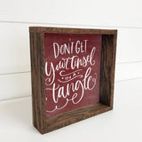 Elf Quote Block Sign - Don't Get Your Tinsel in a Tangle