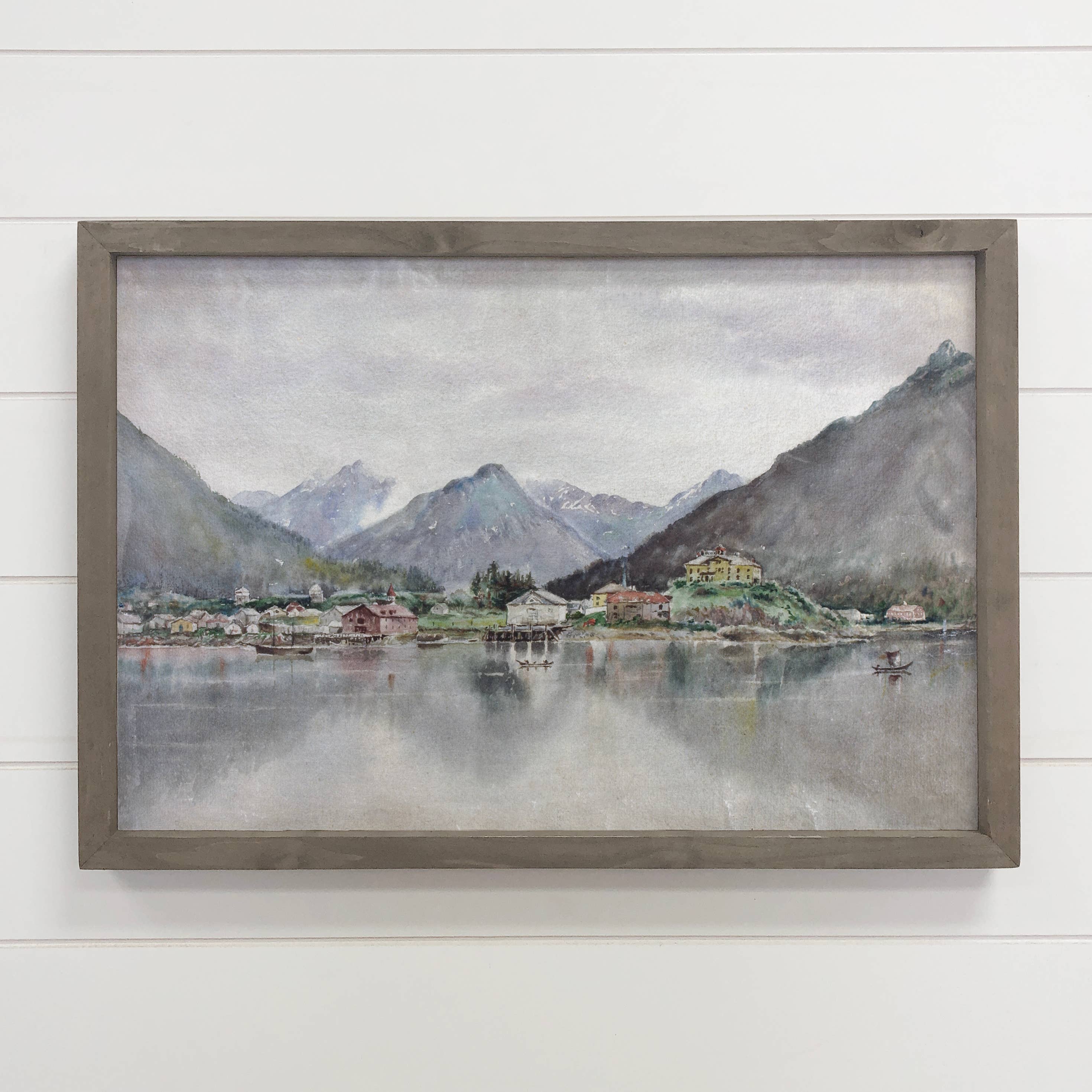 Alaska Village - Alaska Nature Canvas Art - Framed