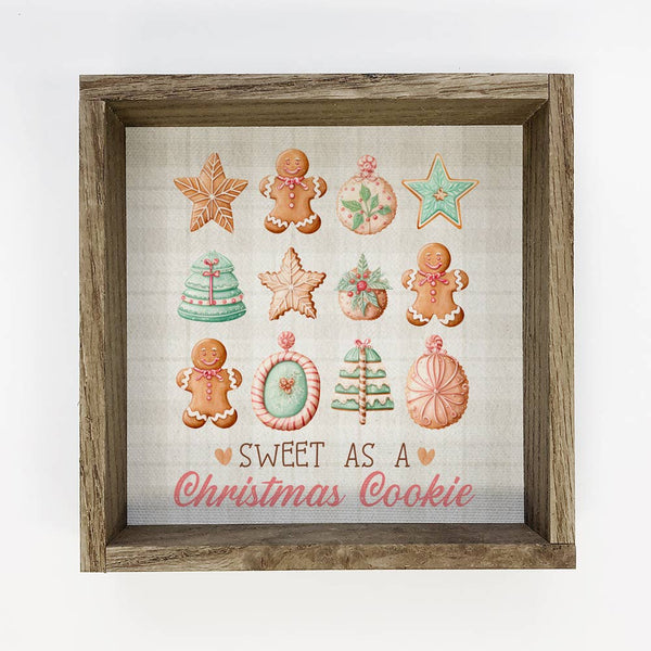 Sweet as a Christmas Cookie - Framed Holiday Canvas Art