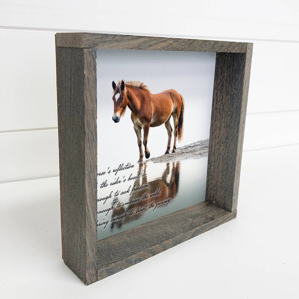 Horse Reflection - Horse Canvas Wall Art - Wood Framed Decor