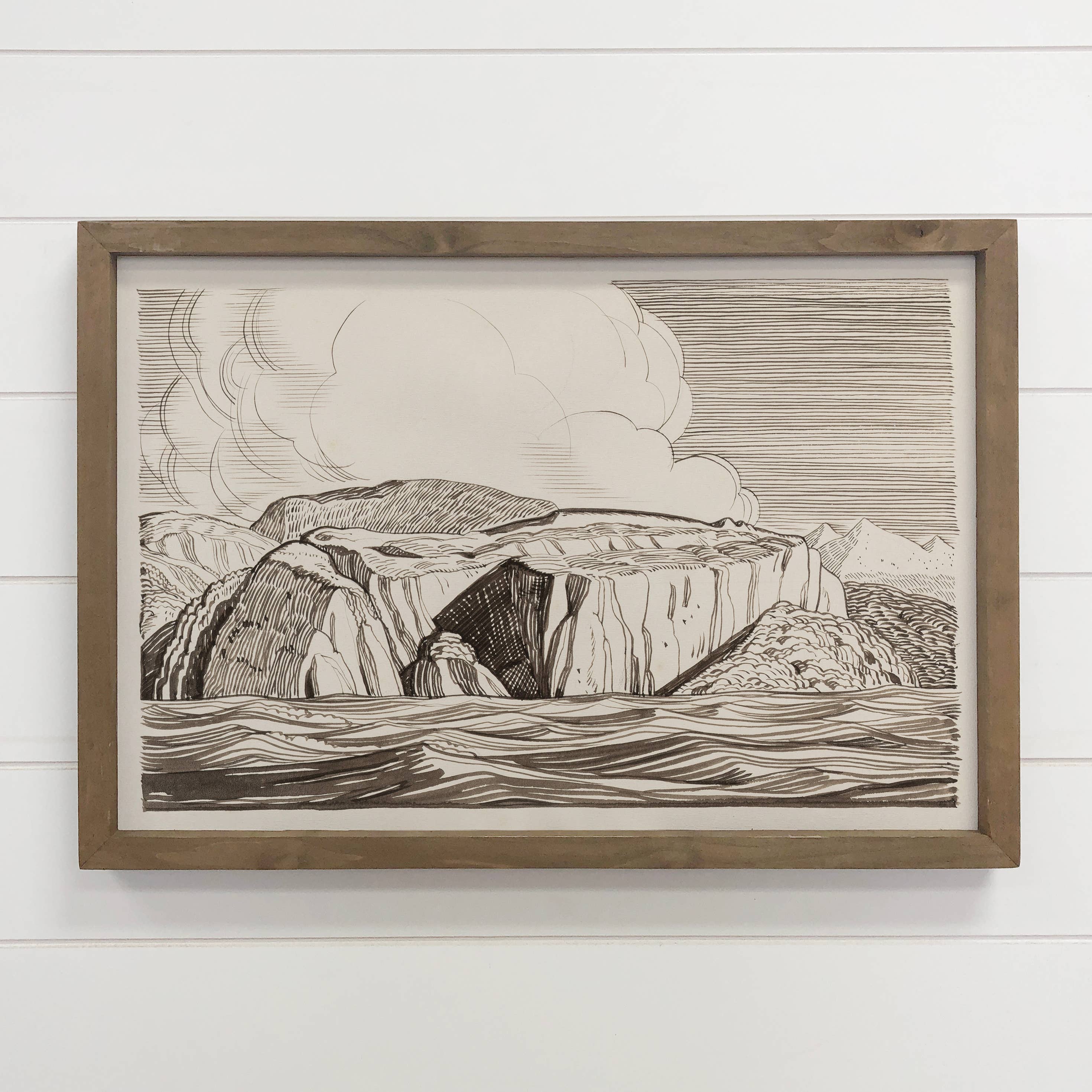 Strait Magellan - Nature Landscape Canvas Art - Wood Framed