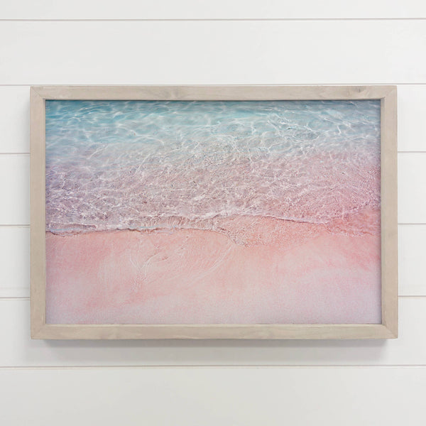 Water Meets Sand - Framed Beach Photograph - Beach House Art