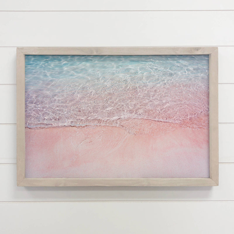 Water Meets Sand - Framed Beach Photograph - Beach House Art