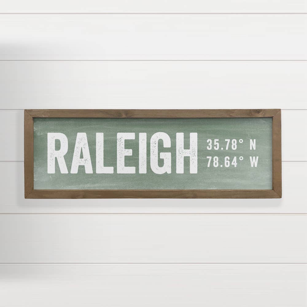 Personalized City & Coordinates Sign - Vintage Block Sign