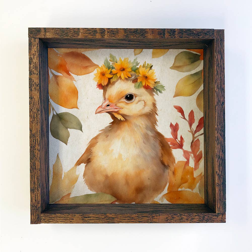 Fall Farm Animals Baby Chick - Cute Baby Animal Canvas Art