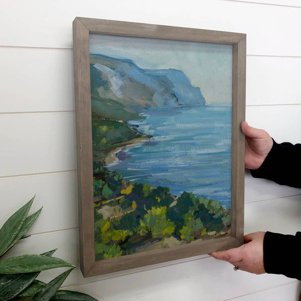 Cove Abstract Painting - Framed Nature Painting - Ocean Art